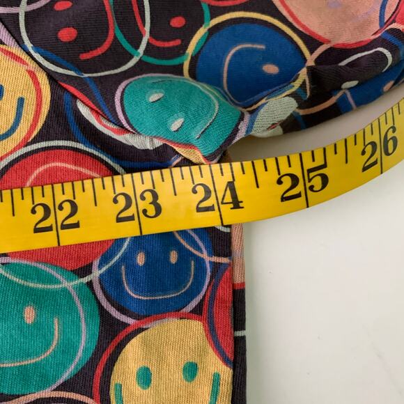 GLASSWORKS LONDON Large Tee Smiley Face Cropped Crew Neck Oversized Artsy Cotton - Picture 9 of 10